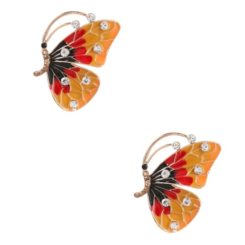Ipetboom 2 Stck. Alloy Brosche mit Rhinestones Schmetterlingsbrosche Eleganter Schmuck für Frauen für Familie Freunde Besondere Anlässe von Ipetboom