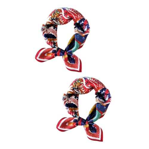 Ipetboom 2 Stck. Damen Seidenschal Modisches Quadratisches Vielseitiger Halstuch für Frauen für Freizeit Reisen Atmungsaktiver Maulbeerseide Verschiedene Farben von Ipetboom