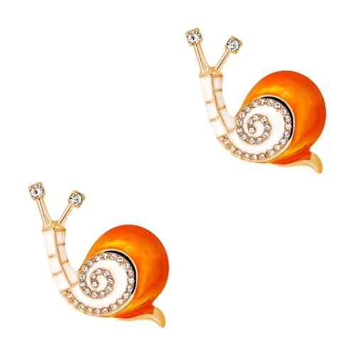 Ipetboom 2 Stck. Kreative Schneckenbrosche Vielseitige Anstecknadel für Kleidung und Dekoration für Erwachsene Orangefarbenes Design Langlebig und Leicht von Ipetboom