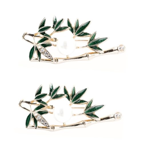 Ipetboom 2 Stck. Stylische Brosche mit Bambus Kreative Brustnadel für Frauen Anstecknadel für Mode Schickes Design für Kleidung Taschen Accessoires von Ipetboom