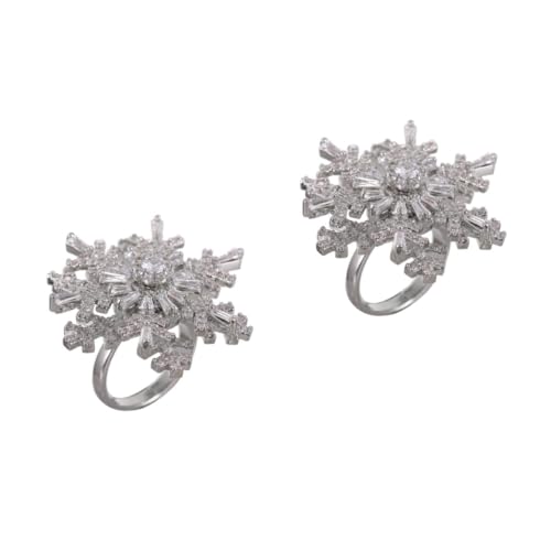 Ipetboom 2 Stck. Stylischer Offener Ring mit Doppelter Design Verstellbar für Damen für Festliche Anlässe Tägliche Outfits Hautfreundliches Material von Ipetboom
