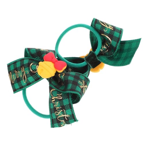 Ipetboom 2 Stck. Weihnachts Haars Eile Klare Haargummis Haarschmuck Für Babys Greifer Haarschleife Band Rote Haarschleife Haarschmuck Für Damen Haarschleifen Für Mädchen Halter Stoff Green von Ipetboom