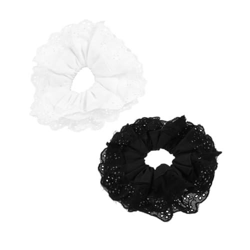 Ipetboom 2stücke Große Haargummis Mit Zarter Spitze Elastische Haarschleifen Für Dickes Haar Stilvolle Haaraccessoires Für Mädchen Und Frauen Für Jeden Anlass von Ipetboom