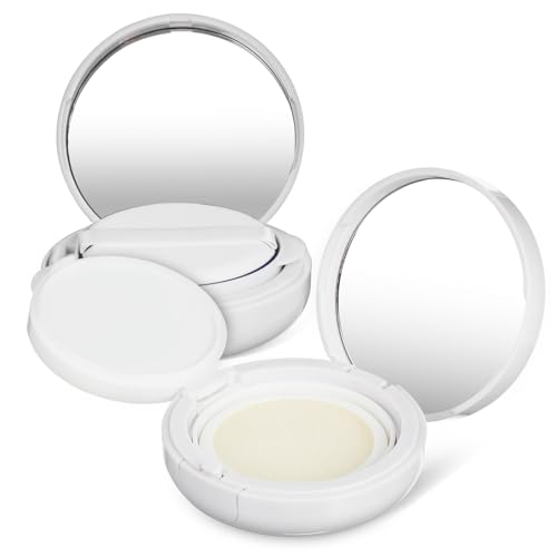 Ipetboom 2stücke Leerer Kissen Foundation Behälter Runde Foundation Mit Spiegel Lose Puderetuis Für Make-up-aufbewahrung Kompakte Aus von Ipetboom