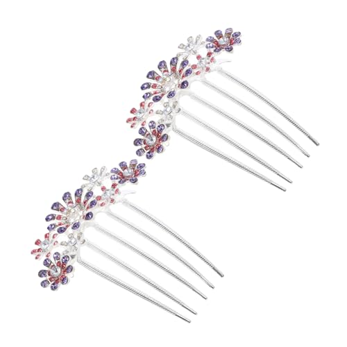 Ipetboom 2 Stk Brautjungfer Haarspange Kamm Kopfschmuck Aus Kristall Haarspangen Für Frauen Haarkämme Für Frauen Lila Tiara Für Frauen Braut Haarspange Luxuriös A009 Schmücken Violett von Ipetboom