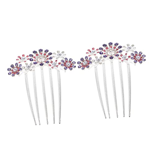 Ipetboom 2 Stk Lila Tiara Für Frauen Eingesetzter Haarkamm Kopfschmuck Für Die Braut Haarschmuck Für Damen Strass-kopfschmuck Silberne Tiara A009 Violett Schmücken Hochzeit von Ipetboom