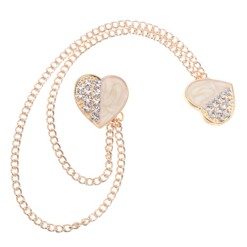 Ipetboom 2stücke Strass-anstecknadeln Mit Quastenkette Im Herz-design Brosche Für Anzug Mantel Schal Strickjacke Vintage-accessoires Für Damen Und Mädchen von Ipetboom