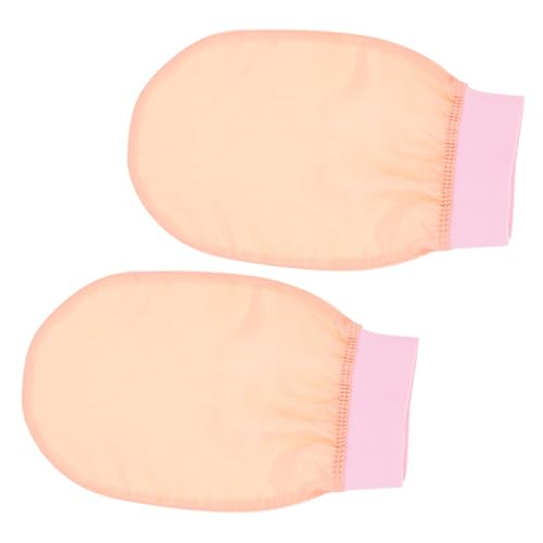 Ipetboom 2 Stück Badetuch Peelinghandschuhe Reinigung schrubben Dusche Duschschrubber Peeling-Handschuh Badehandschuhe Schrubbhandschuhe Peeling Handschuhe zum Peeling Die Seide Rosa von Ipetboom