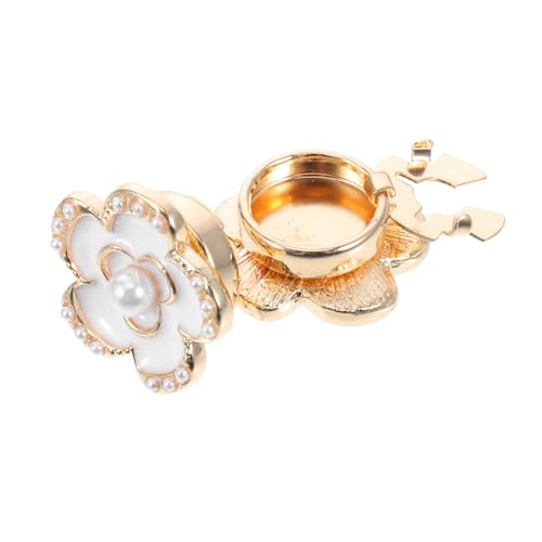 Ipetboom 2 Stück Blumen Manschettenknöpfe Langlebiger Legierung mit Perlenverzierung Dekorative Schmuckknöpfe für Damenhemden und Kleider Vielseitig für Formelle und Anlässe von Ipetboom