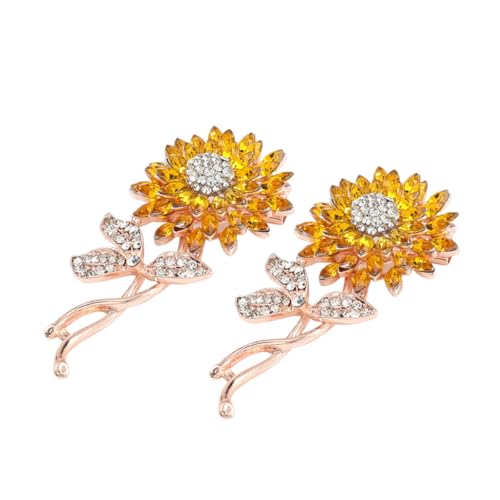 Ipetboom 2 Stück Blumenbrosche Kunst Revers Clip Hochzeits Schal Anstecknadel Brosche Anstecknadel Gast Damen Anstecker Anstecknadel Sonnenblume Hemdkragen Clip Broschen Clips von Ipetboom