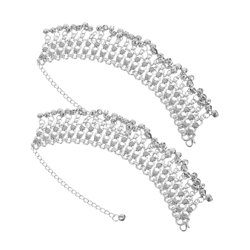 Ipetboom 2 Stück Boho Glocken Fußkettchen mit Mehrlagigen Quasten Verstellbarem Fußkettchen für Frauen Melodische Glocken Leichter Vintage Stil Geeignet für Bauchtanz Strand und Sommerlooks von Ipetboom