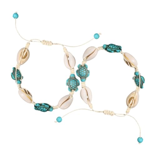 Ipetboom 2 Stück Boho Muschelarmband mit Schildkrötenanhänger Verstellbare Strand Fußkette im Meerestier Design Sommerliches Schmuckaccessoire für Strandliebhaber und Urlaubsstimmung von Ipetboom
