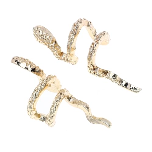 Ipetboom 2 Stück Boho Schlangenform Ohrclips Vergoldet Kreative Ohrclips Ohrloch Damen Ohrschmuck Hautfreundlich Komfortabel Schmuck für Geburtstag Hochzeit Club Weihnachten von Ipetboom