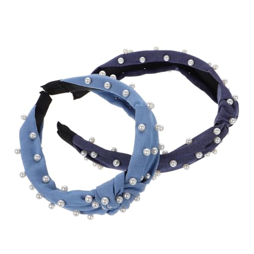 Ipetboom Breite Stirnbänder für Damen Jeans-stirnbänder Perlendetail Weiches Haarband für Mädchen Modisches Accessoire Ipetboom Breite Stirnbänder für Damen Jeans-stirnbänder Perlendetail Weiches Haarband für Mädchen Modisches Accessoire von Ipetboom