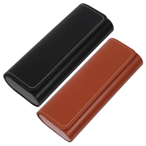 Ipetboom 2stücke Magnetisches Brillenetui Aus Hartschale Vintage Brillenaufbewahrungsbox Mit Magnetverschluss Tragbar Und Resilient Für Sonnenbrillen Und Lesebrillen Schwarz von Ipetboom