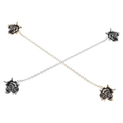 Ipetboom 2 Stück Brosche Clips Strickjacke Und Pullover Clips Mit Rosenmuster Silber Und Gold Für Frauen Und Männer Als Kragen Und Schalclip Elegantes Zubehör Für Jeden Anlass von Ipetboom