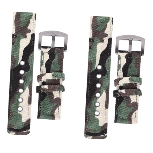 Ipetboom 2 Stück Camouflage Canvas Uhrenarmband Teiliges Nylon Armband Strapazierfähiges Verstellbares Herren und Damen Ersatzband Bequemes Modisches Uhrenzubehör für Alltag und Freizeit von Ipetboom