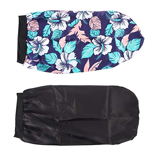 Ipetboom 2stücke Satin Schlafhaube Mit Elastischem Band Lange Weiche Bonnet Schlafmütze Mit Blätterdesign Für Damen Schützt Das Haar Und Reibung Im Schlaf von Ipetboom