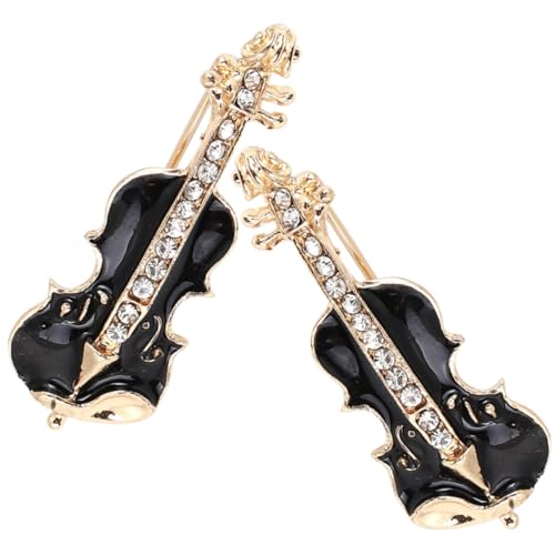 Ipetboom 2 Stück Damen Broschen Violinendesign Anstecknadeln für Kleidung Lapel Pins Kreative Schmuckaccessoires für Jacken Schals Hüte Geschenkidee von Ipetboom