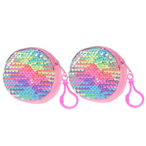 Ipetboom 2 Stück Damen Clutch Geldbörse mit Glitzer Pailletten Geldbörse für Münzen Kleingeld Große Kapazität Besondere Anlässe Partys Pastellfarben von Ipetboom