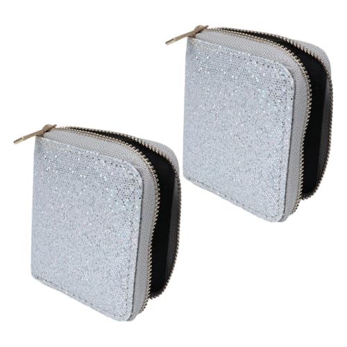 Ipetboom 2stücke Kleine Damengeldbörse Mit Reißverschluss Glänzende Geldbörse Vintage-Stil Kartenetui Münzfach Leicht Und Tragbar Für Alltag Reisen Und Shopping von Ipetboom