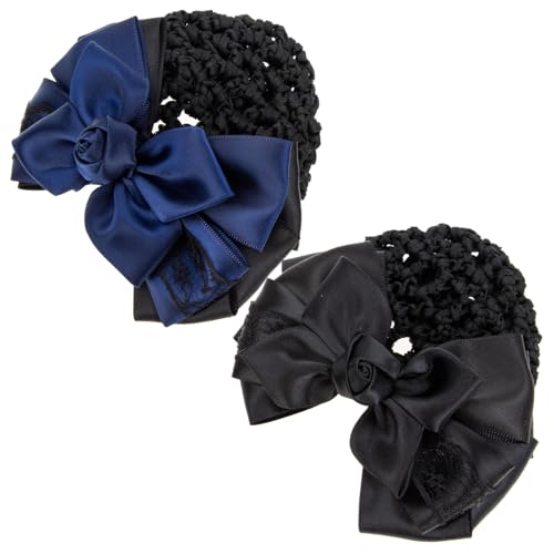 Ipetboom 2stücke Haarknoten-abdeckclip Mit Netz Für Frauen Haarnetz Mit Schleifen-verzierung Haar-brötchen-abdeckung Für Dünnes Und Dickes Haar Barretten-haarnadel Für Eleganten Look von Ipetboom