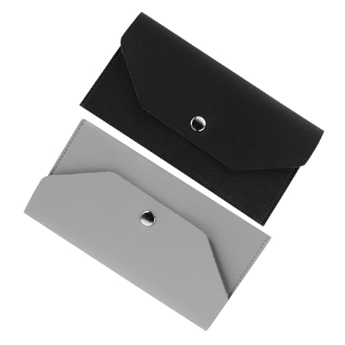 Ipetboom 2 Stück Damen PU Geldbörse Kompakt Portemonnaie mit Münzfach Kreditkartenhalter Tragbare Geldbeutel für Alltag Reise und Shopping in Schwarz von Ipetboom