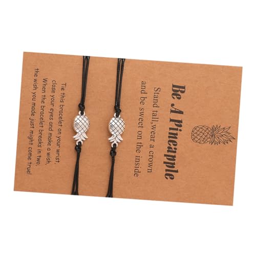 Ipetboom 2 Stück Dekorative Armbänder Einstellbarem Handgelenk und Glückswunschkarte Schwarz Kreative Geflochtene Armbänder für Herren und Damen als zur Graduierung von Ipetboom