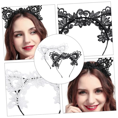 Ipetboom 2 Stück Dekorative Haarreifen aus Spitze für Damen Rutschfestes Haarschmuck Leichtes Material Kreative Kopfbedeckung für Besondere Anlässe für Freizeit und Festlichkeiten von Ipetboom