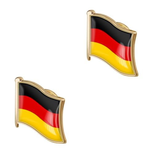 Ipetboom 2 Stück Deutschland Flaggen Brosche Metall Anstecknadel für Männer Stilvolle Deutsche Flagge Pin für Anzüge Hüte Modisches Accessoire für Fans Veranstaltungen von Ipetboom