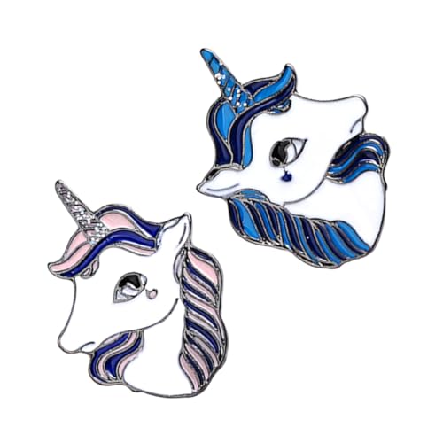 Ipetboom 2 Stück Einhorn Broschen Bunte Tropfen emaille Brustnadeln Kreative Kleidung Schmuck für Damen Herren Passend für Taschen Jacken Kleider Festliche Anlässe von Ipetboom