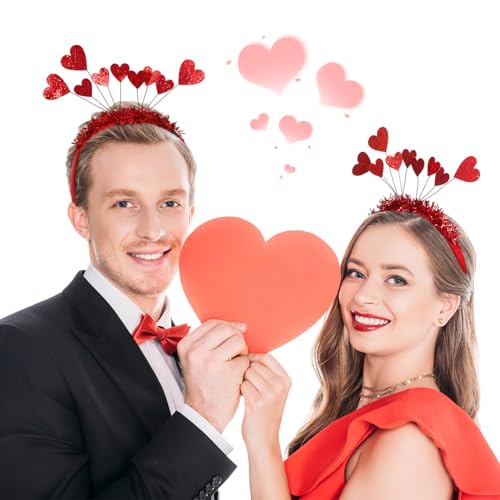 Ipetboom 2St valentinstag stirnband Herz-Haarreifen Kleidung für Kinder Hochzeitsdekoration Haarnadeln Haarbänder für Mädchen Valentinstag Stirnbänder für Mädchen Abschlussball Pailletten von Ipetboom