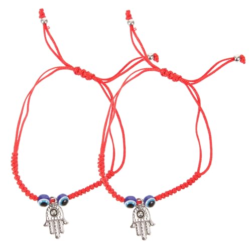 Ipetboom 2 Stück Evil Eye Armband Verstellbares Woven Armband Glücksbringer Schmuck für Männer Frauen Handgefertigtes Armreif mit Blauen Augen Stilvoller von Ipetboom