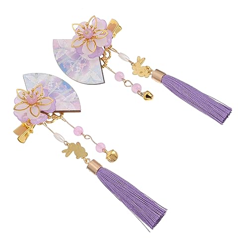 Ipetboom 2 Stück Fächer Haarspangen mit Quasten für Damen Japanischer Stil Haarklammer Haaraccessoire für Hochzeiten Fotografie und Tägliche Anlässe von Ipetboom