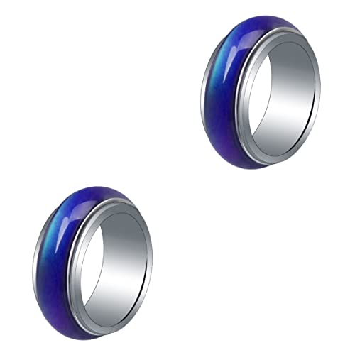 Ipetboom 2 Stück Farbwechsel Ring für Damen Herren Stimmungsring für Kreative Temperaturänderung Modisches Accessoire für Feiertage Besondere Anlässe von Ipetboom