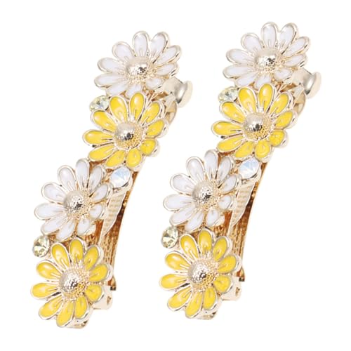 Ipetboom 2stücke Kleine Blumenclips Aus Metalllegierung Frühlingsspangen Mit Blumen-design Kawaii-haarclips Für Mädchen Als Dekorative Haarnadeln Für Sommer Pferdeschwanz Und von Ipetboom