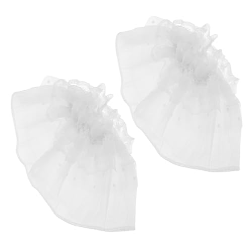 Ipetboom 2stücke Spitze Handgelenkmanschetten Abnehmbar Falsche Ärmel Weiße Handmanschetten Für Damen Hochzeit Cosplay von Ipetboom