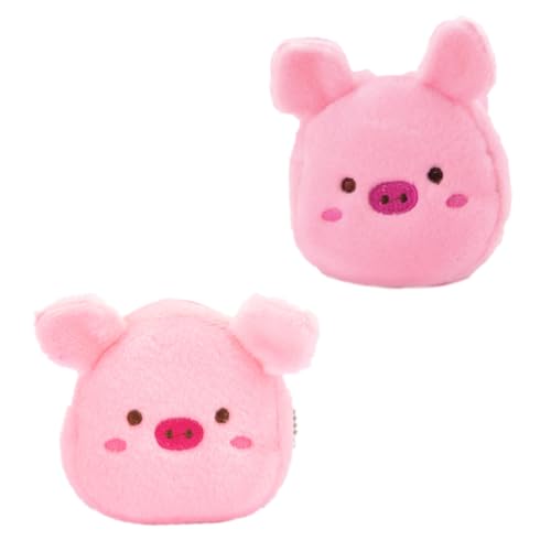 Ipetboom 2 Stück Geldbörse Kartenhalter schlank Geldsack wechseln Geldbeutel Mini Aufbewahrungstasche Portemonnaie Mehrzweck-Münzbeutel tragbare Münztaschen Beutel ändern Plüsch Rosa von Ipetboom