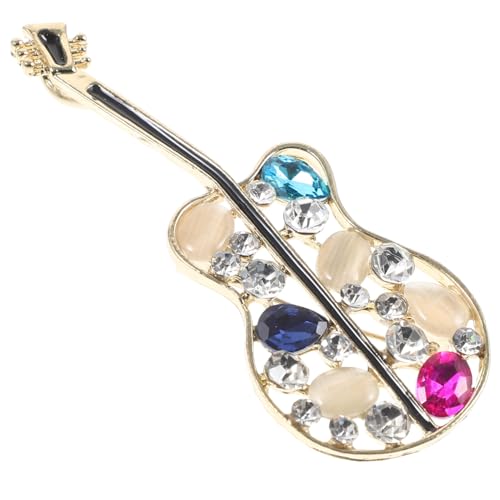 Ipetboom 2 Stück Gitarrenbrosche Hemd Reversnadel Dekorative Stift Musik-schmuck-brosche Musikalische Brosche Gitarrennadel Musikinstrumente Brosche Strassnadel Legierung von Ipetboom