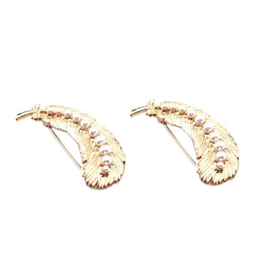 Ipetboom 2 Stück Goldene Schmucknadeln mit Perlen Stilvolle Anstecknadeln für Damenkleidung Vielseitige Broschen für Mäntel Kleider Party und Festliche Anlässe Modische Geschenkidee von Ipetboom