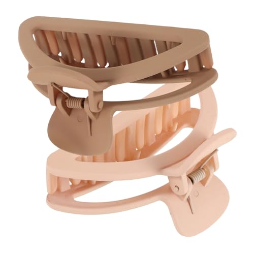 Ipetboom 2 Stück Großer Damen Haarspangen Starke Haarklammern für Dickes und Rutschfeste Haarkrallen Clips in Braun und Beige Eleganter Haarschmuck für Alltag und Festtage von Ipetboom