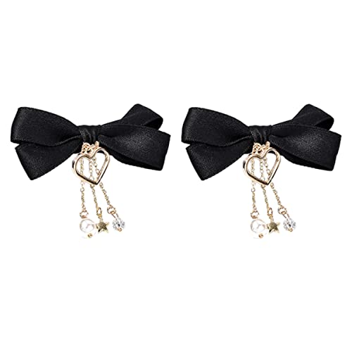 Ipetboom 2 Stück Haarschleifen-clip Aus Satin Mit Schleife Haarspangen Quasten Und Sternen Haarspange Für Damen Haar-accessoires Für Partys Schulaktivitäten von Ipetboom