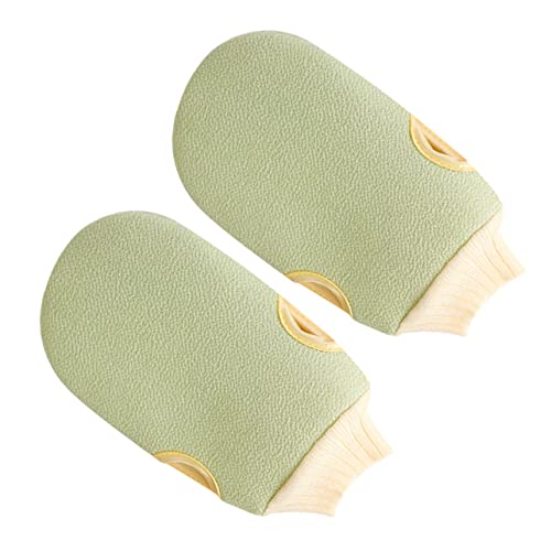 Ipetboom 2 Stück Handschuhe schrubben Duschhandschuhe Bad Peelinghandschuh für abgestorbene Haut Reinigung Fäustlinge Dusch handtücher Schrubbhandschuhe Körperwäscher Peelinghandschuhe Grün von Ipetboom