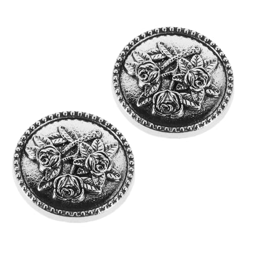 Ipetboom 2 Stück Hemdmanschaumdeckung Knopf Schmuck für Kleiderkleidung Button Deckungsschaumstoffschmuck Dekorationsknopf Abdeckungsschmuck Legierung Silver von Ipetboom