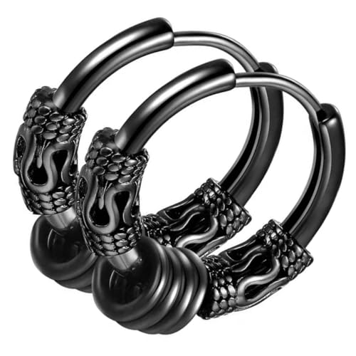 Ipetboom 2 Stück Herren Creolen Ohrringe mit Drachenmuster Minimalistische Statement Ohrstecker Leichte Vintage Piercing Ohrschmuck für Männer und Frauen Robust und Modisch von Ipetboom
