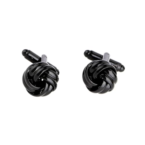 Ipetboom 2stücke Knoten-manschettenknöpfe Für Herren Hemdmanschettenknöpfe Farbe Geeignet Für Geschäft Und Hochzeit Schwarz von Ipetboom