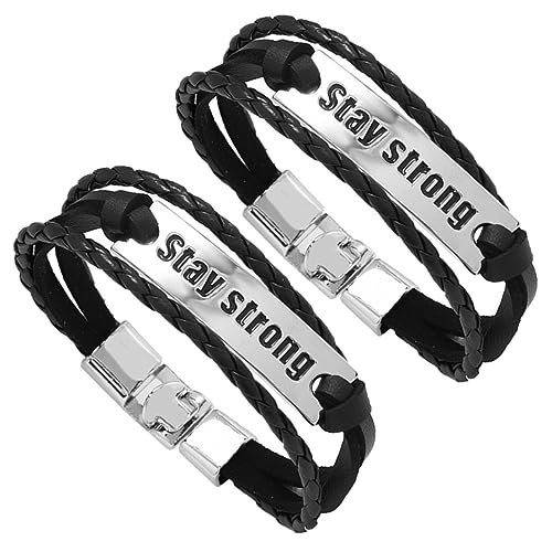 Ipetboom 2 Stück Herrenarmband Geflochtenes Armband für Männer Stilvolle Schmuckdekoration für Punk Hip Hop Mode Hautfreundlich Langlebig von Ipetboom