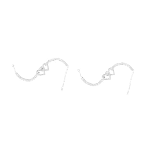 Ipetboom 2 Stück Herzförmige Fußkette Verstellbare Ankerkette für Strand Eleganter Fußschmuck mit Design Vielseitig Kombinierbar für Sommermode Besondere Anlässe von Ipetboom