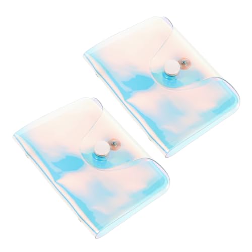 Ipetboom 2 Stück Holographisches Kartenetui für Männer und Frauen Kompakter Kreditkarten Organizer mit Mehreren Fächern Transparentes Material für Reisen und Alltag von Ipetboom