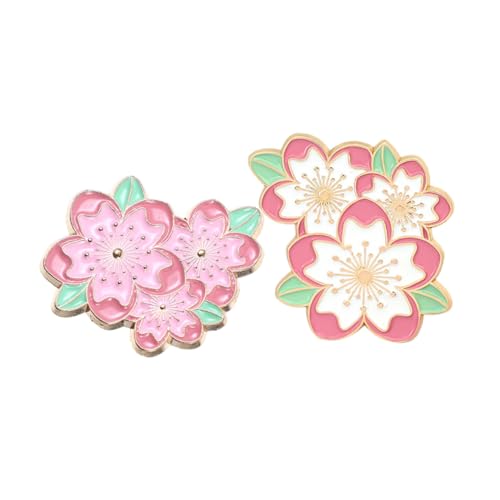 Ipetboom 2 Stück Japanische Stil Kirschblüten Broschen Teilig Leichte Farbintensive Anstecknadeln für Damen Modische Niedliche Blumen Broschen für Cardigan Revers und Alltagskleidung von Ipetboom
